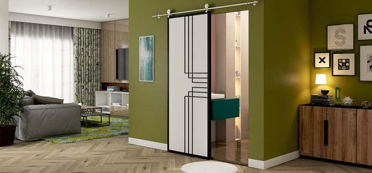 sliding bathroom door installation in Pittsburg
